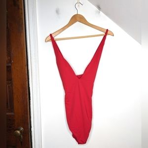 ANDIE SWIM Bali One Piece Swimsuit Bathing Suit Cherry Red NEW Size M Long Torso